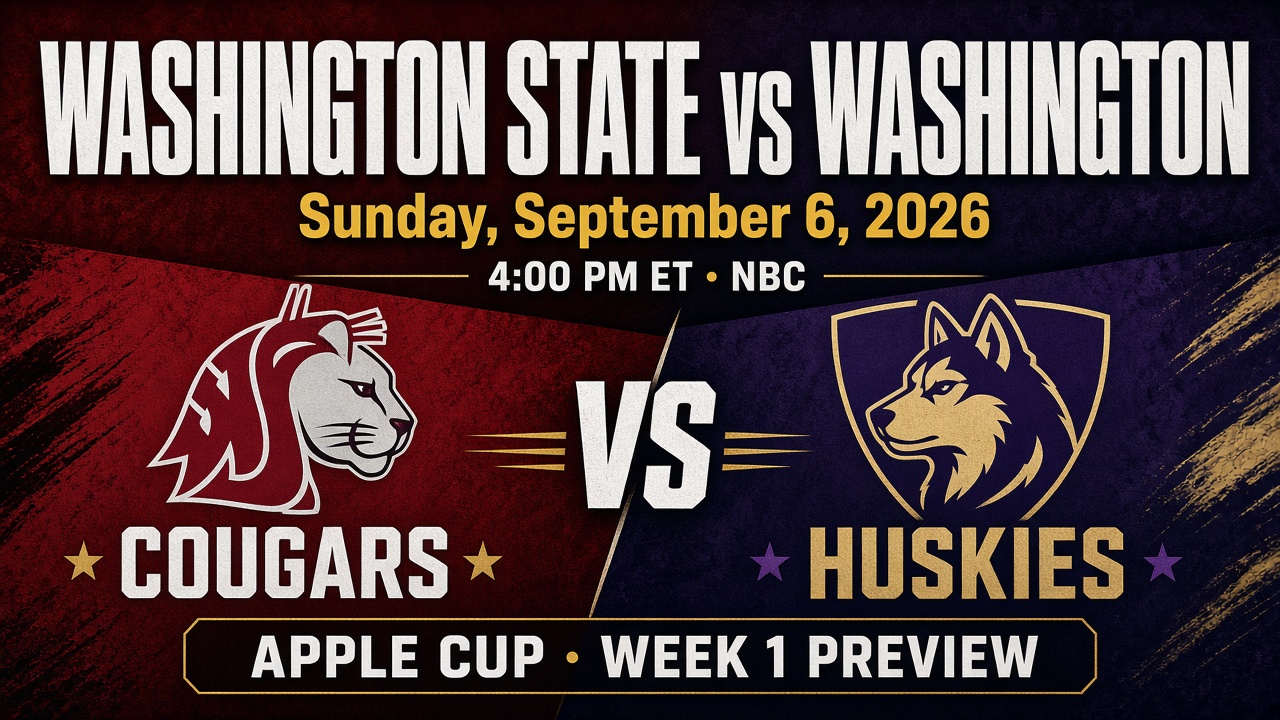 Washington State vs Washington preview β Sunday September 6 2026