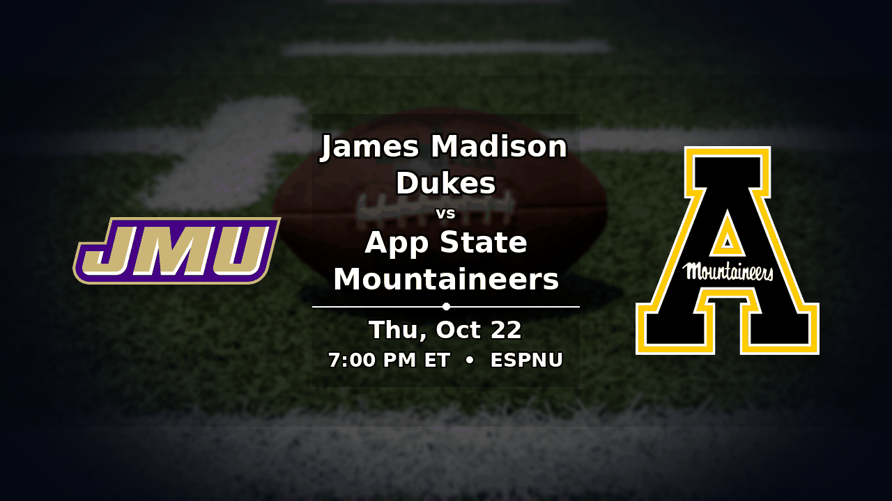 James Madison vs App State odds preview – Thursday, October 22, 2026