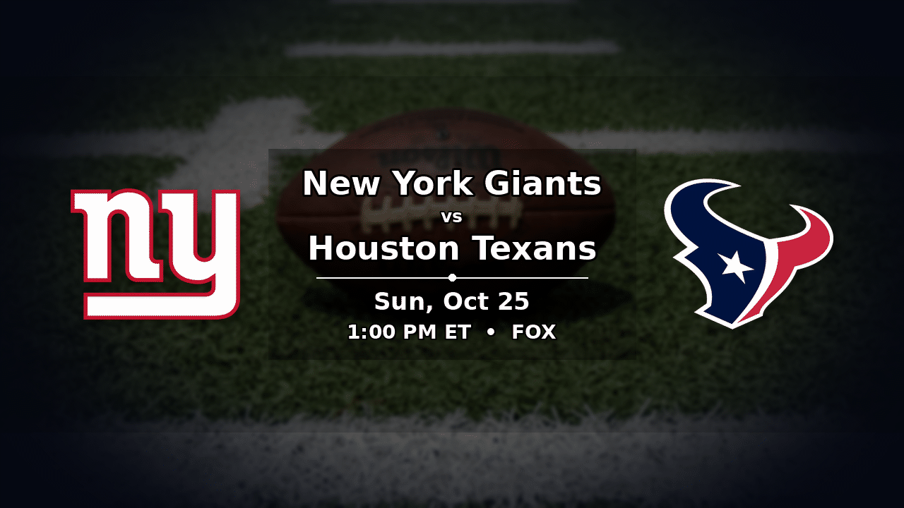 Giants vs Texans odds preview – Sunday, October 25, 2026