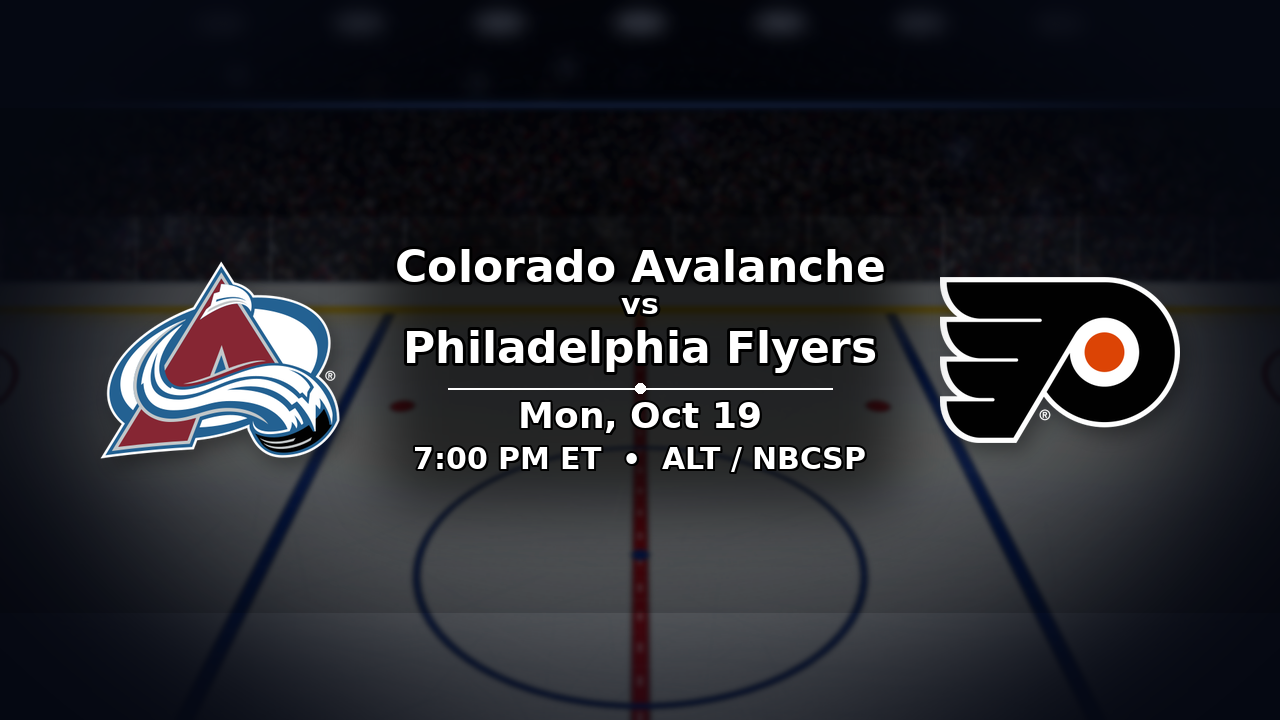 Avalanche vs Flyers odds preview – October 19, 2026