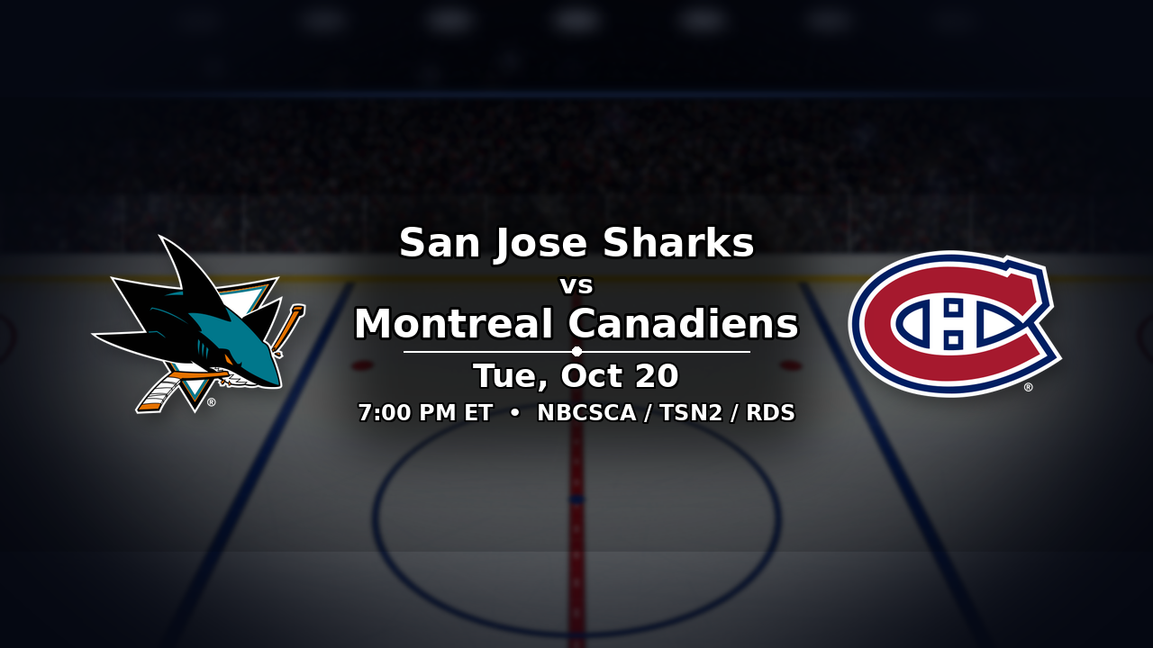 Sharks vs Canadiens odds preview – October 20, 2026
