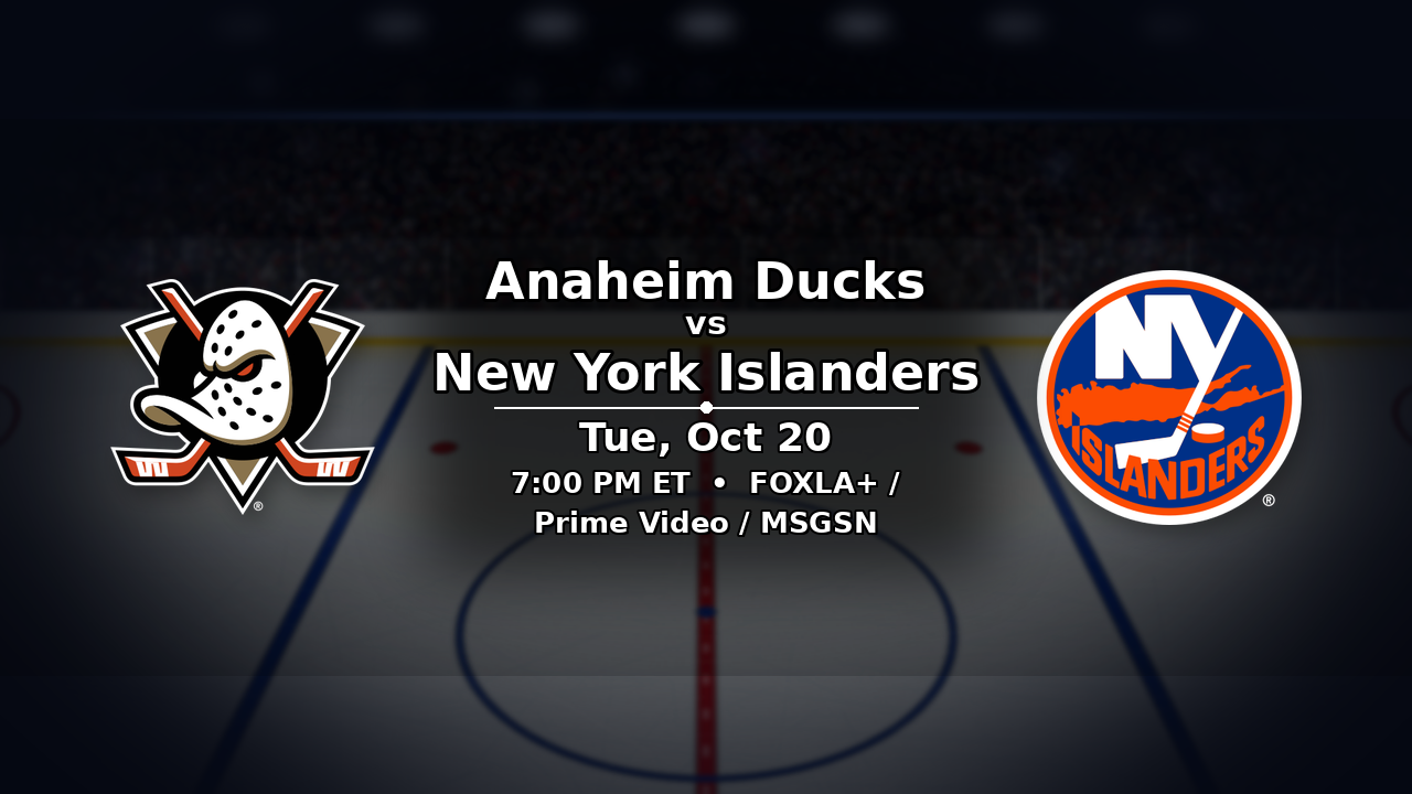 Ducks vs Islanders odds preview – October 20, 2026