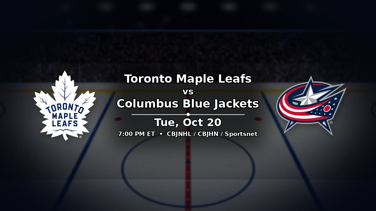 Maple Leafs vs Blue Jackets odds preview – October 20, 2026