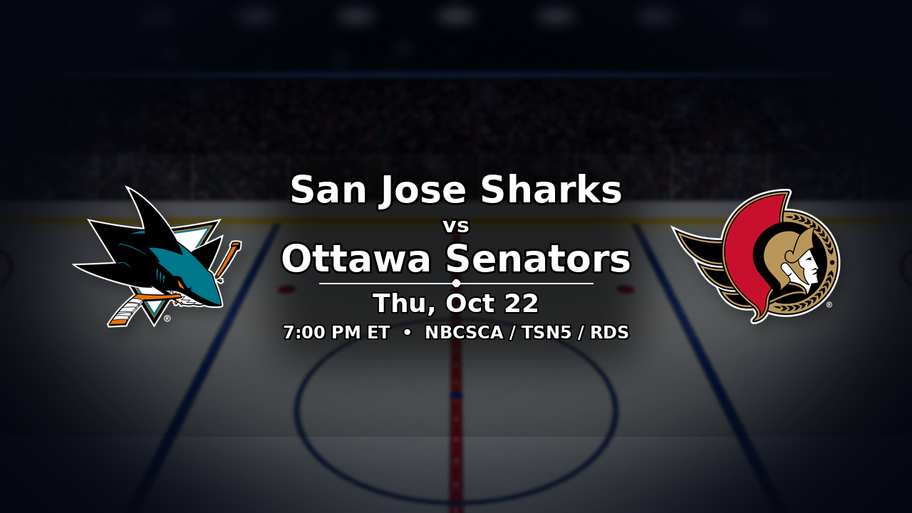 Sharks vs Senators odds preview – October 22, 2026
