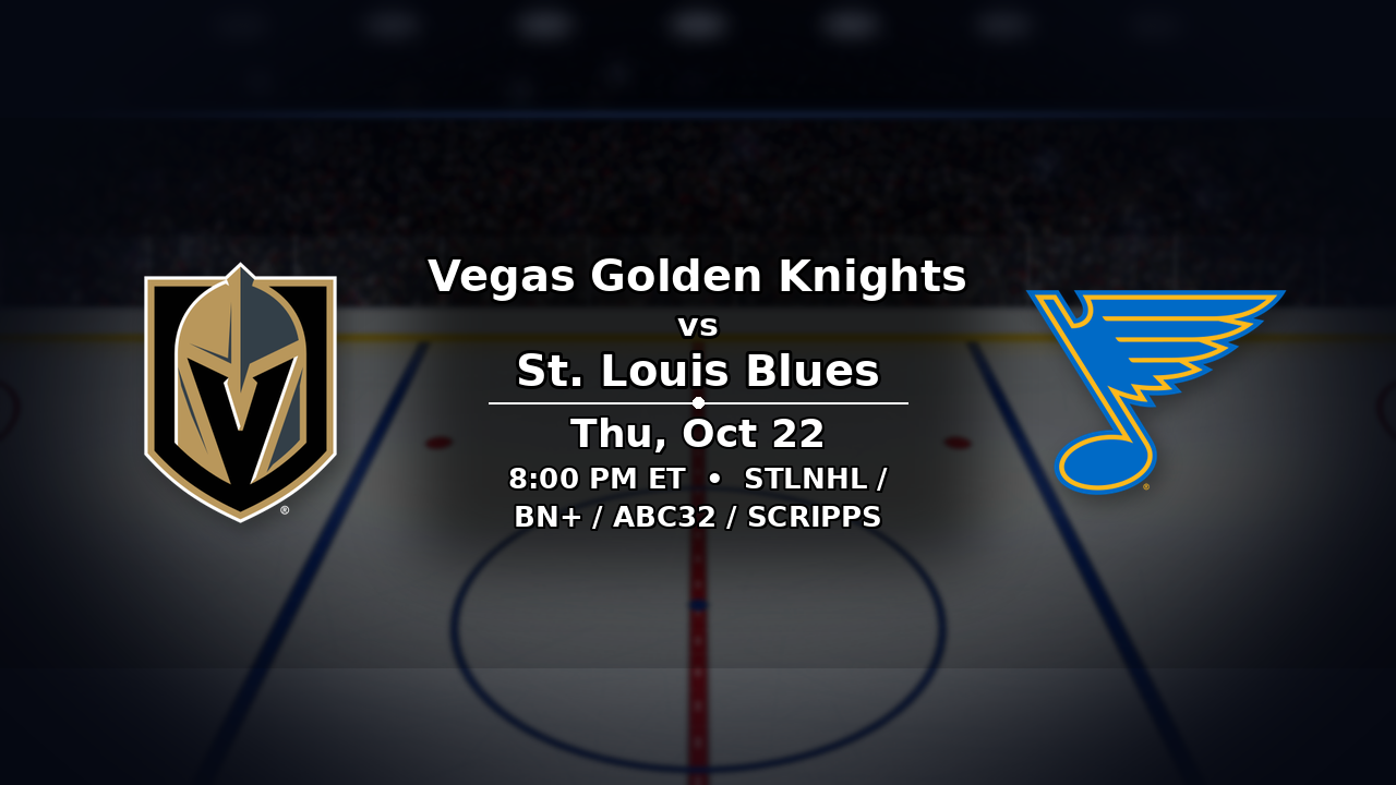 Golden Knights vs Blues odds preview – October 22, 2026